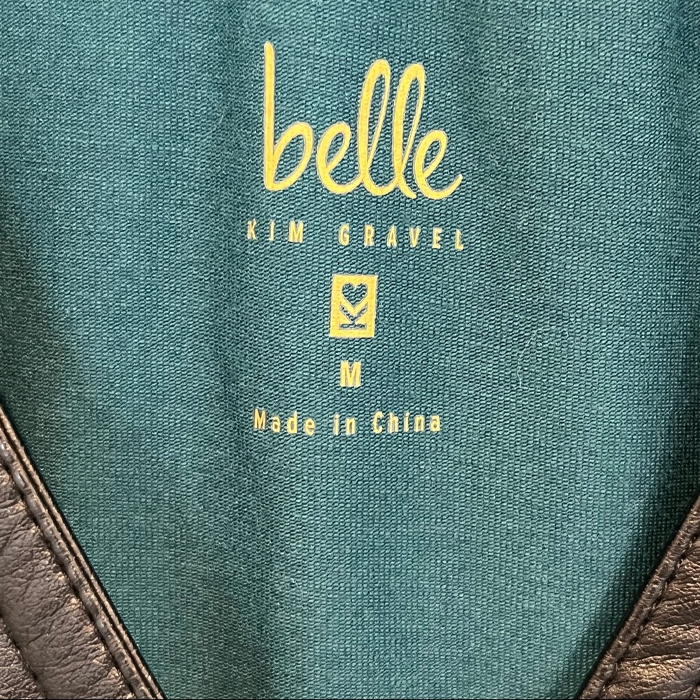 Belle by Kim Gravel Teal top Sz M - Picture 3 of 7